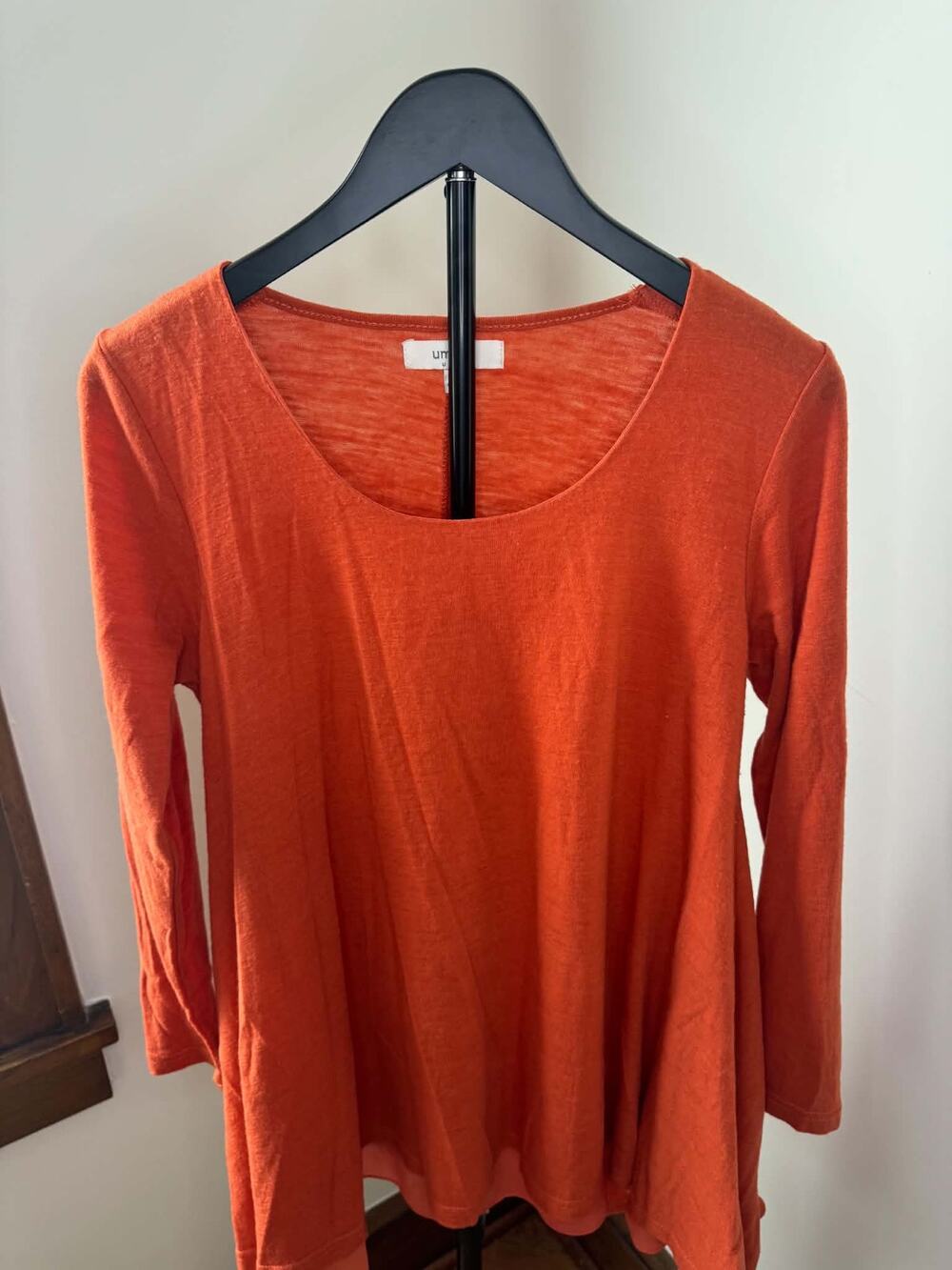 Umgee Orange Rust Flowy Long Sleeve Tunic Top Size S